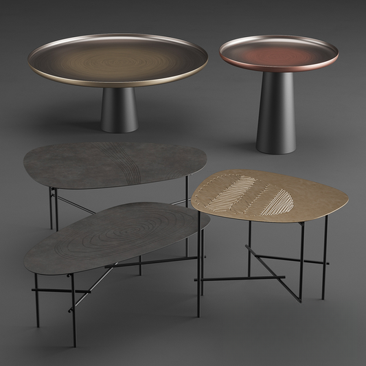 Modern teatable metal table