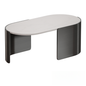 Oval black and white teatable table