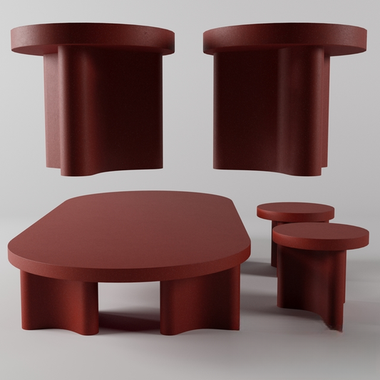 Maroon Irregular Teatable table