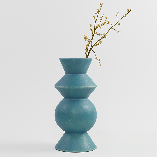 Geometric Blue Vase table