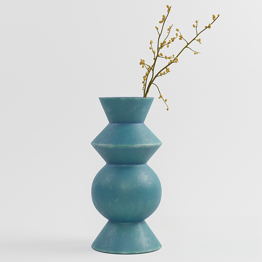 Geometric Blue Vase table