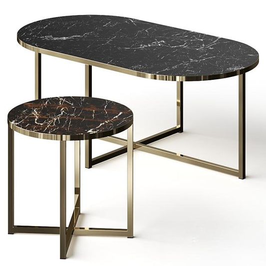 Marble Oval Teatable table