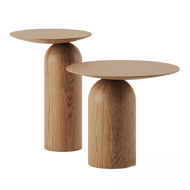 Round wooden teatable table