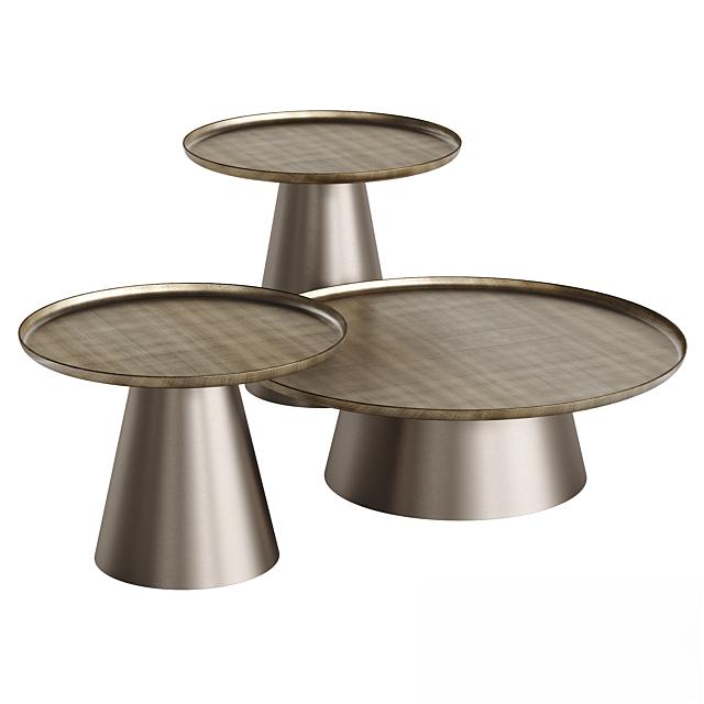 Round metallic teatable table