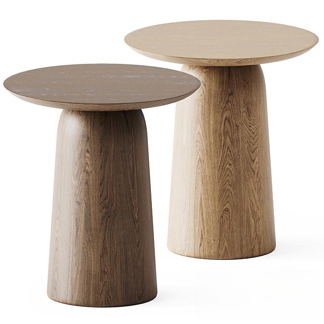 Round wooden teatable table