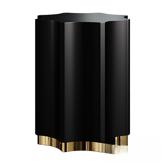 black gold geometric table