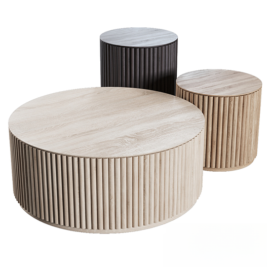 Ribbed Round Teatable table