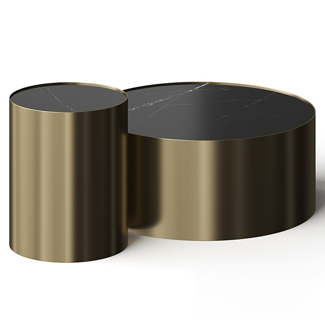 Round golden teatable table