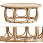 Round rattan teatable table