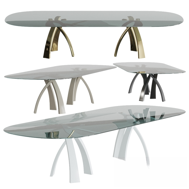 Glass Metallic Modern table