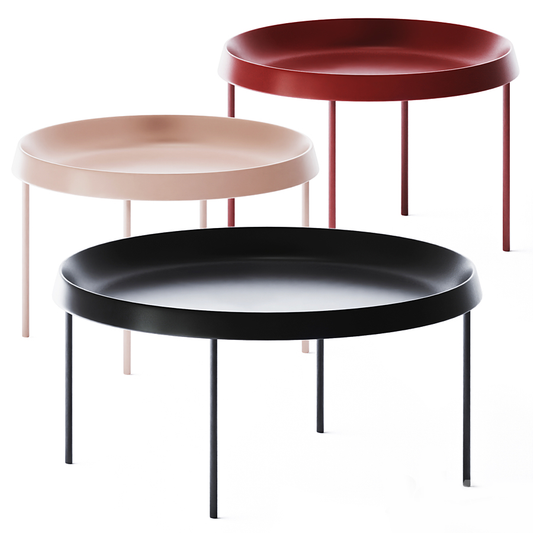 Round black red teatable table