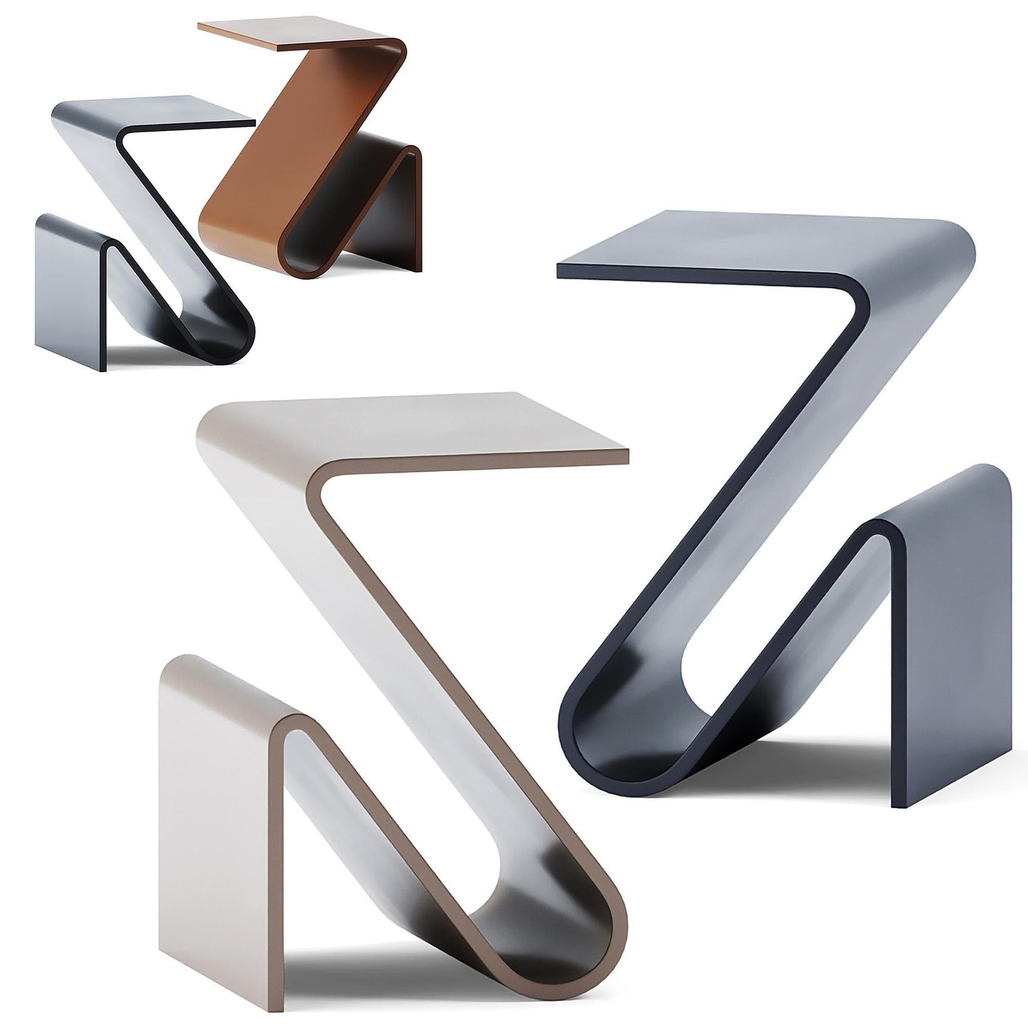 Z-shaped modern teatable table