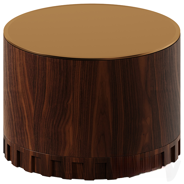 Round wooden teatable table