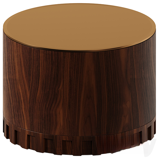 Round wooden teatable table