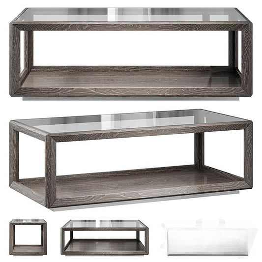 Glass Wooden Teatable table