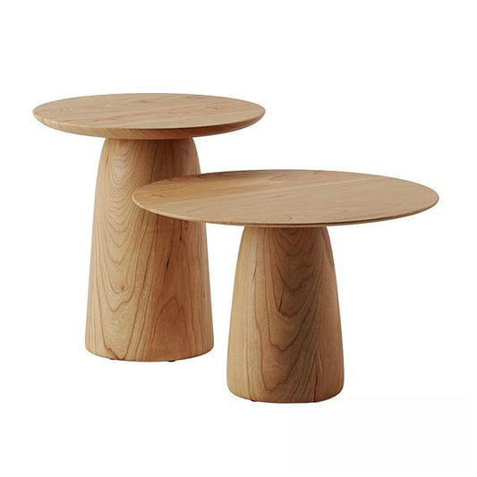 Round wooden teatable table