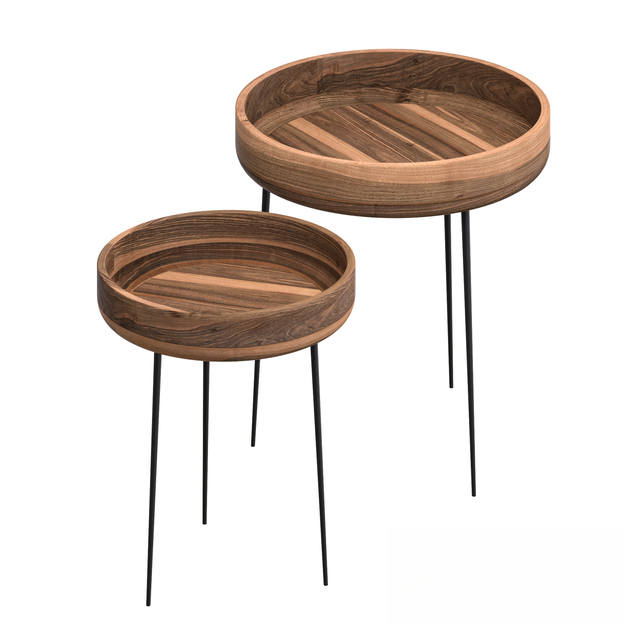 Round wooden teatable table