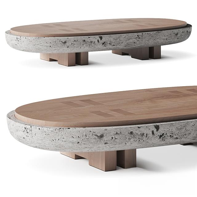 Concrete Oval Teatable table