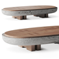 Concrete Oval Teatable table