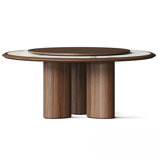 Round wooden teatable table