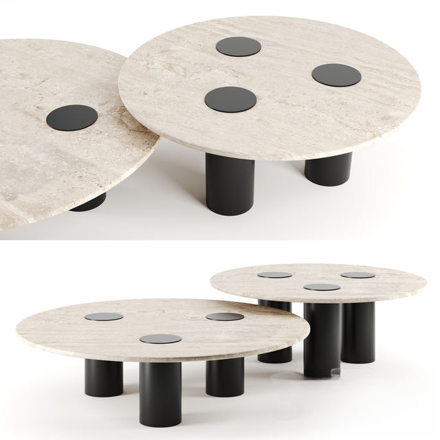 Round black teatable table