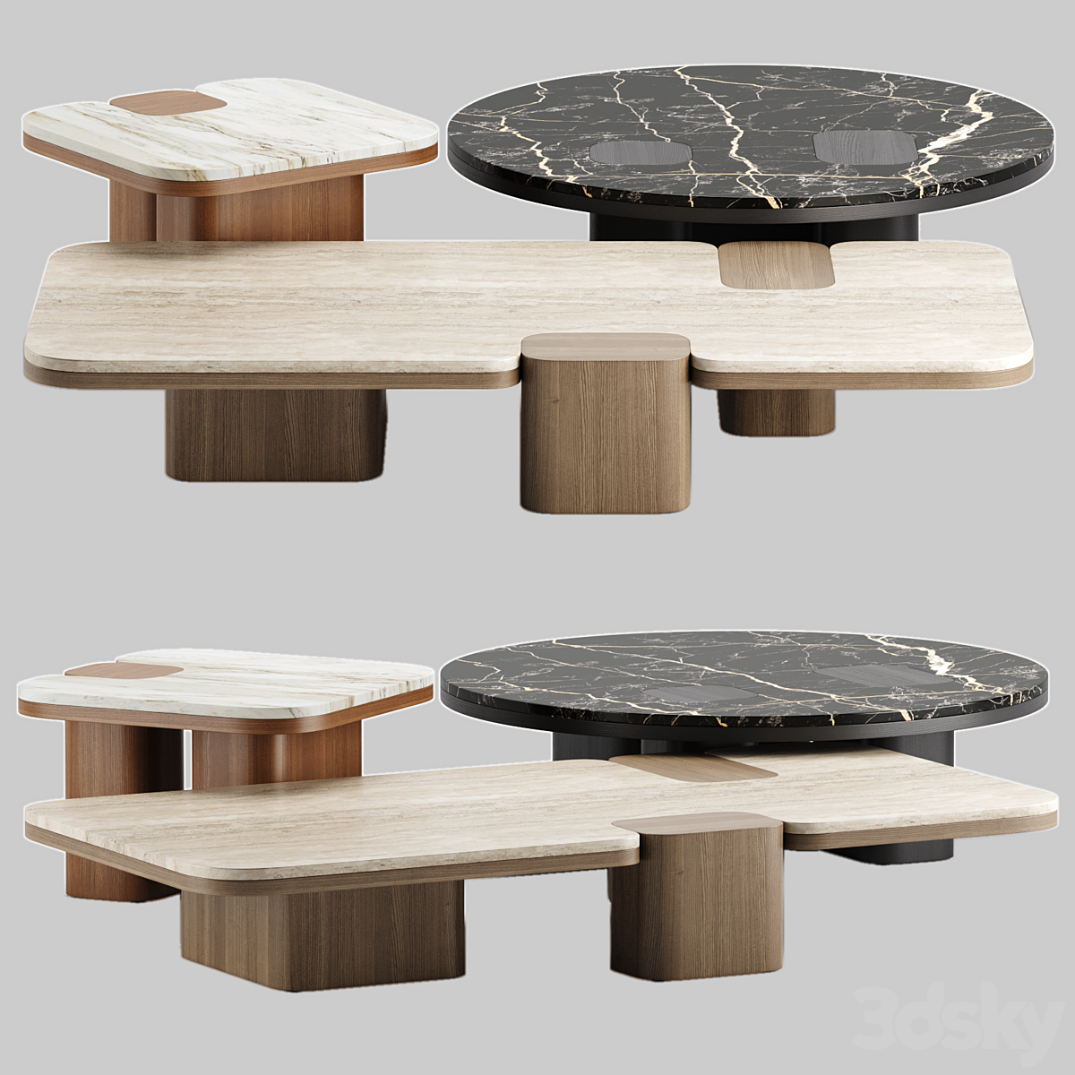 Marble Wood Teatable table