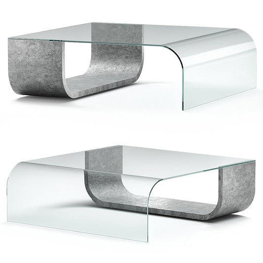 Glass concrete modern table
