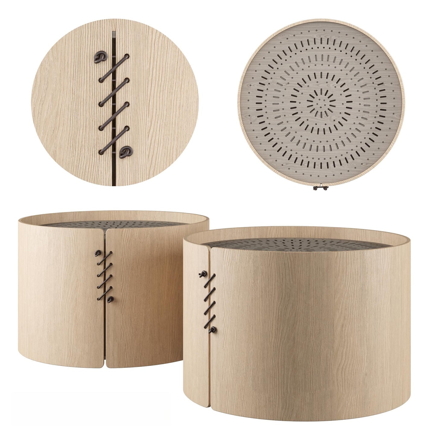 Round wooden teatable table