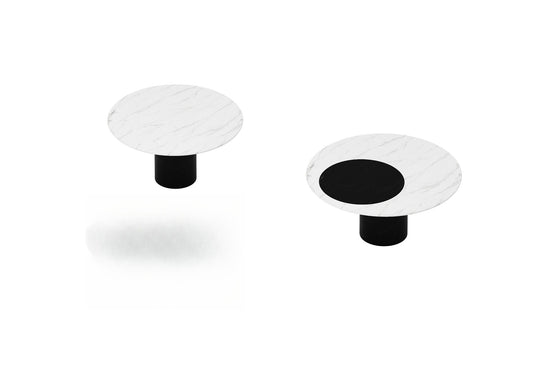 Round Black White table