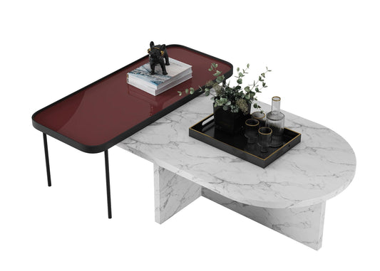 Marble Oval Teatable table