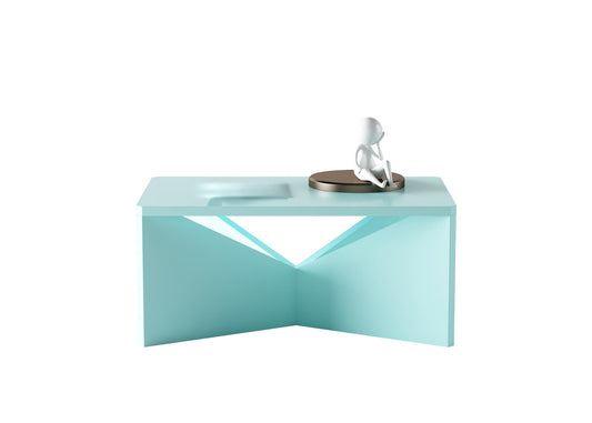 Light blue geometric teatable table