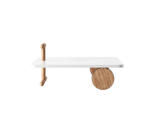 Round wooden teatable table