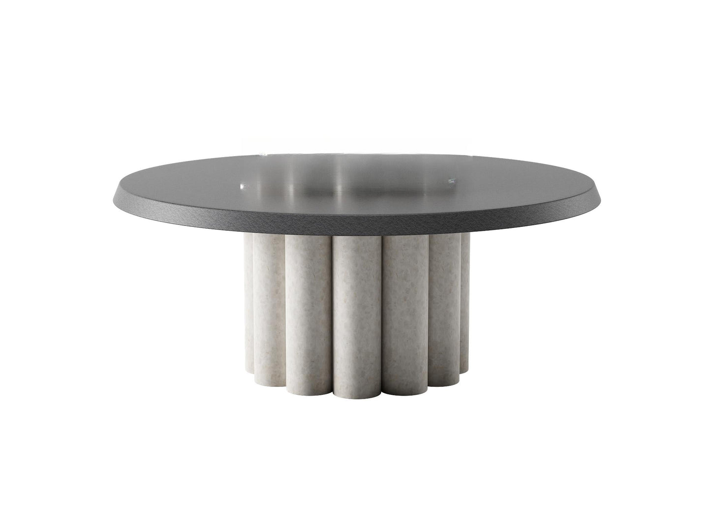 Round grey teatable table