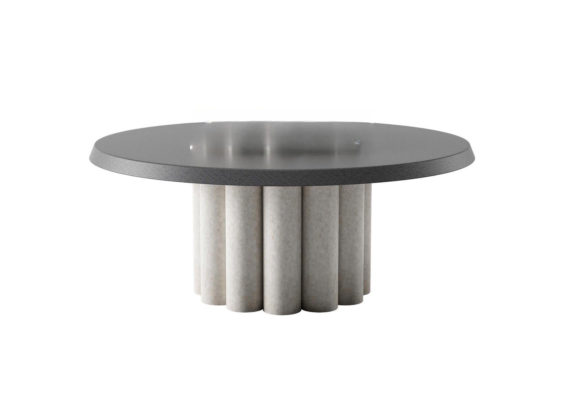 Round grey teatable table