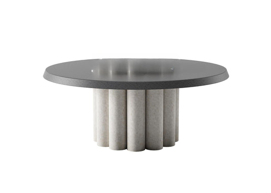 Round grey teatable table