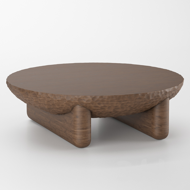 Round wooden teatable table