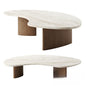 Marble Wood Oval table