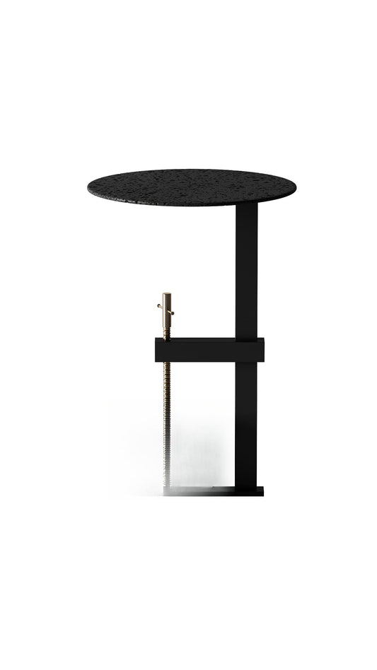 Round black teatable table