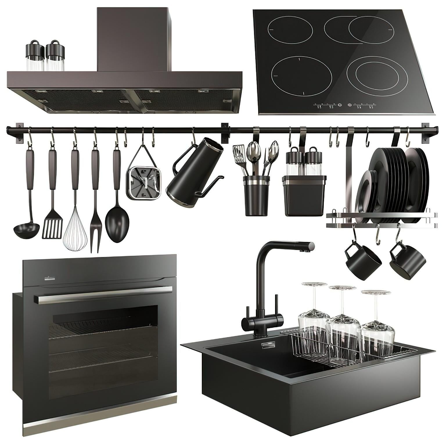 Modern Black Kitchen appliance