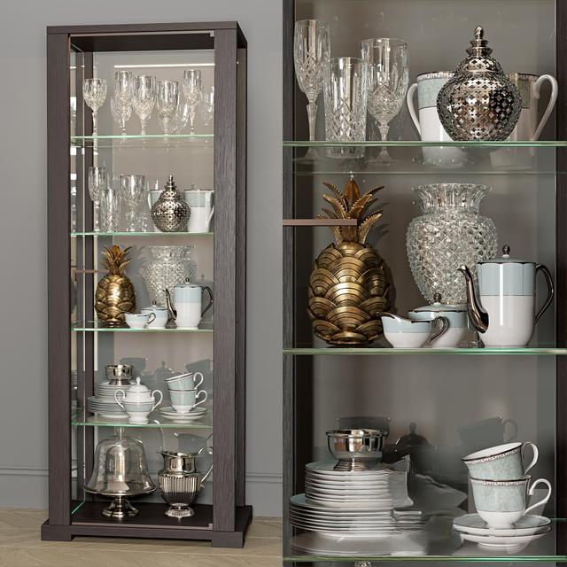 Glass Cabinet Kitchenware food