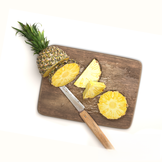 Pineapple Sliced Wooden Cutting Board food
