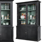 Black Glass Door Cabinet food