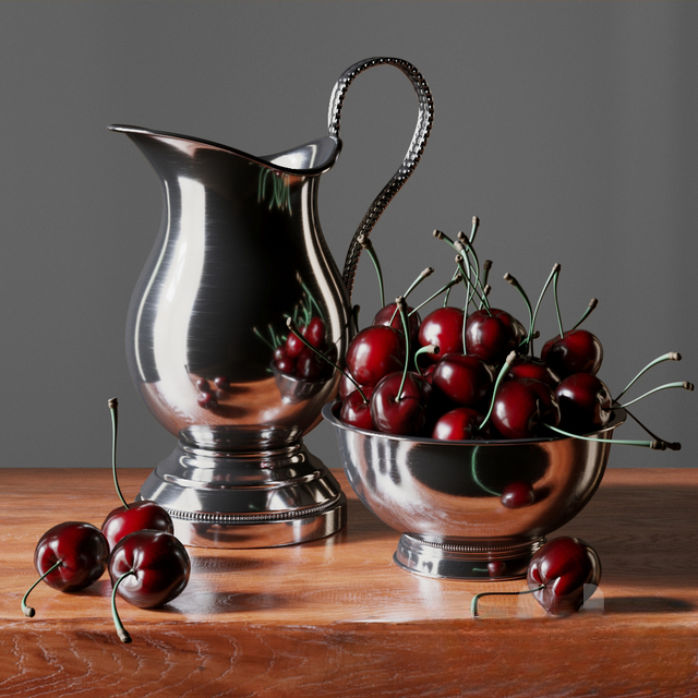 Cherry Silverware Bowl food