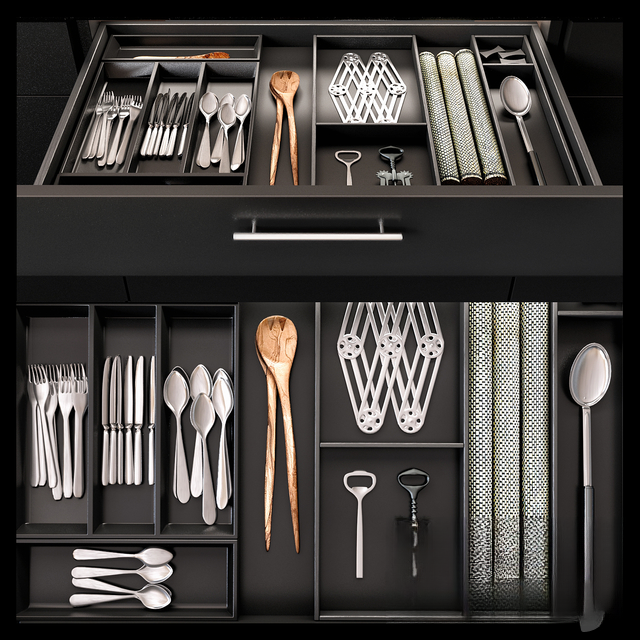 Organized Kitchen Utensils Drawer food