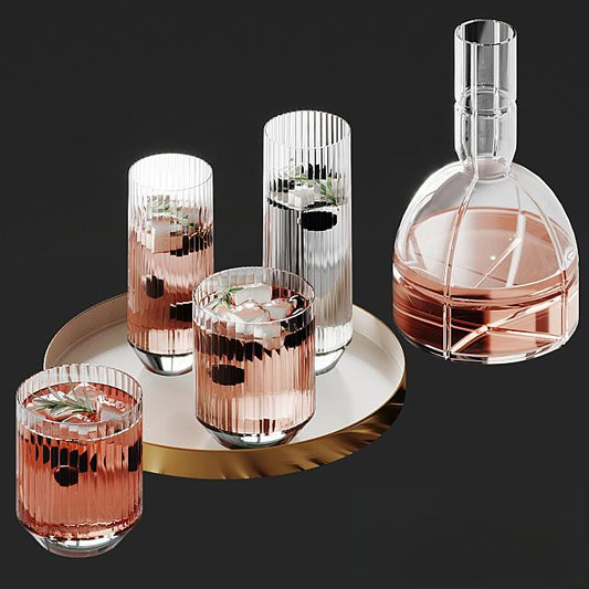 Pink Glassware Modern food