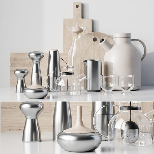 ModernSimpleSilverTableware food