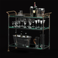 Glass Shelves Bar Cart food