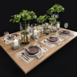 Modern Rectangular Dining Table tableware