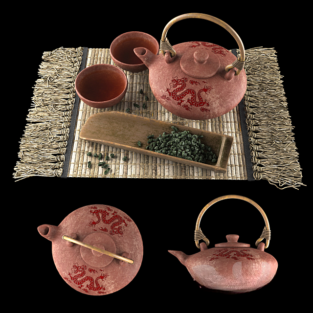 Red Dragon Traditional Tea Set tableware