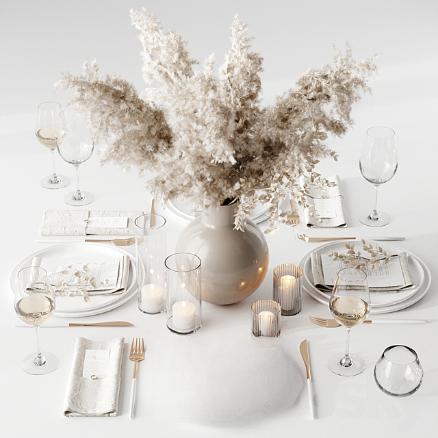 Modern Minimalist Dining Table tableware